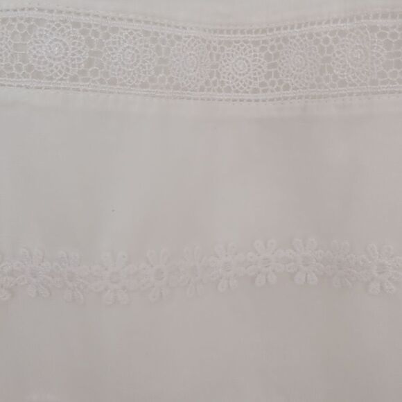 J Crew White Daisy Chain Lace Peplum Ruffle Blouse Boho Chic Size XS Spring Vibe - Picture 4 of 8
